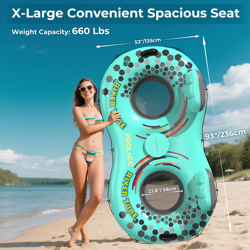 POOLACC Built-in cooler and cup holders keep drinks cold and accessible.