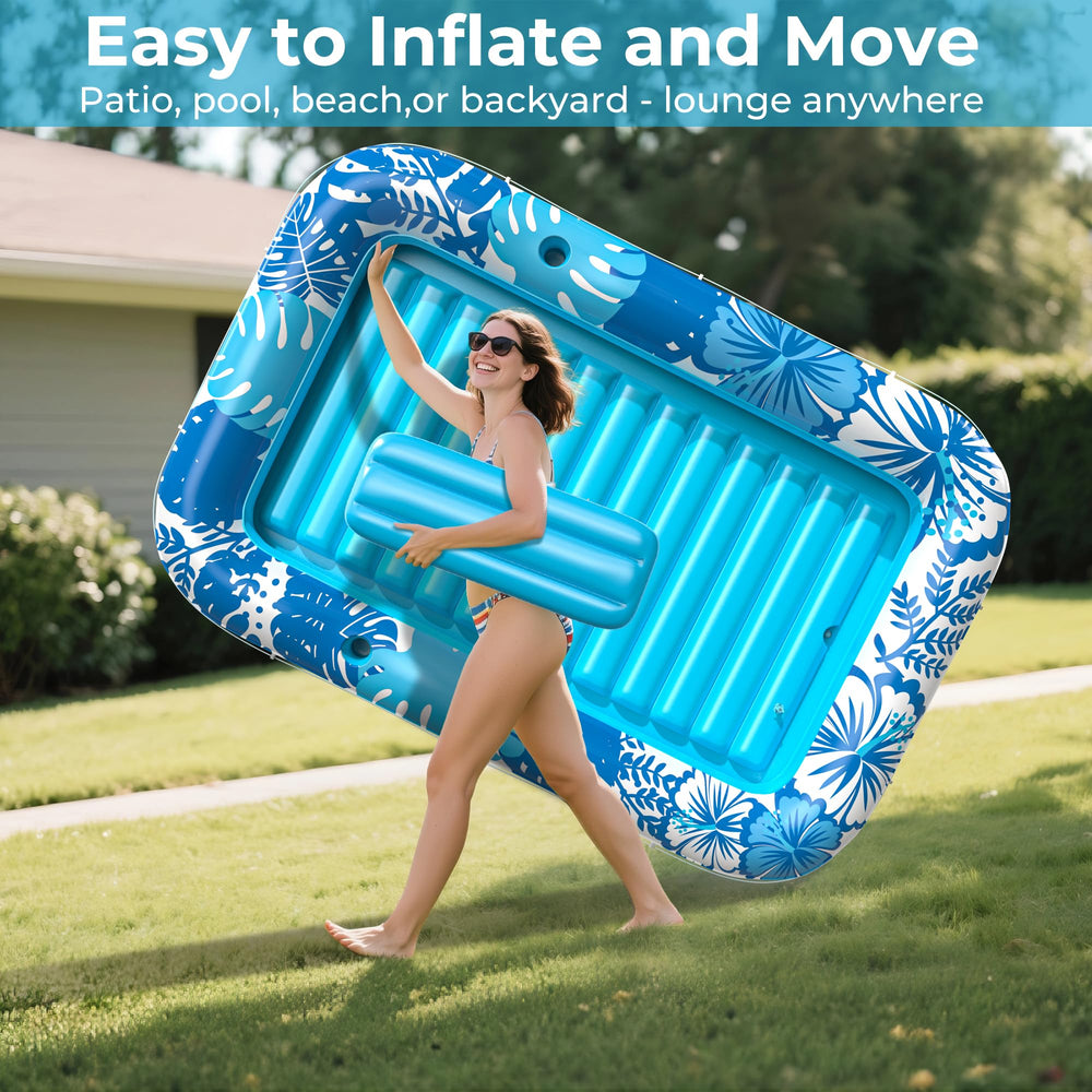POOLACC complete kit blue includes pillow mat patches and grab line