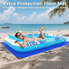 POOLACC protection mat blue cushions against sharp objects while lounging