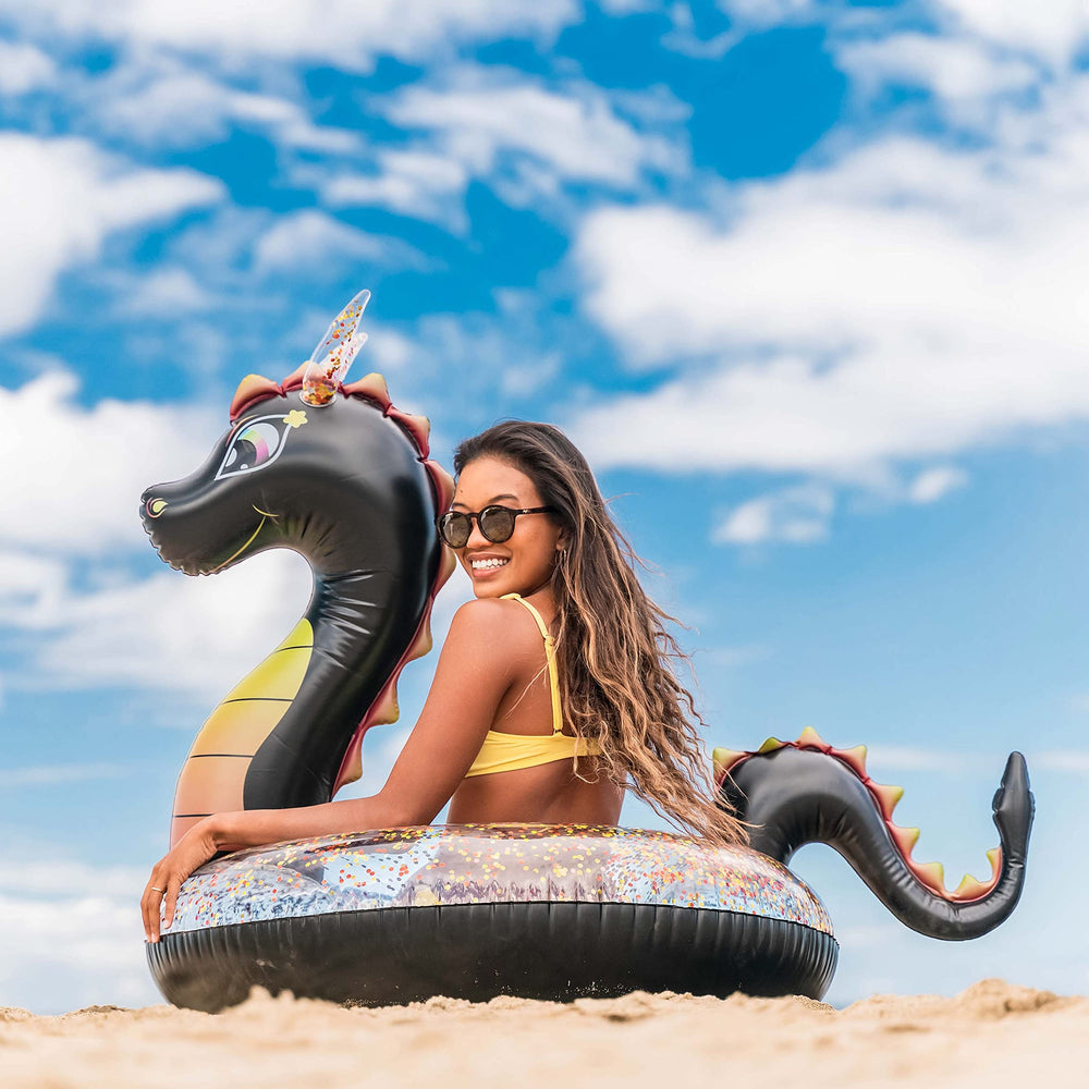 Poolcandy 40in animal pool ring front view highlights bold design.