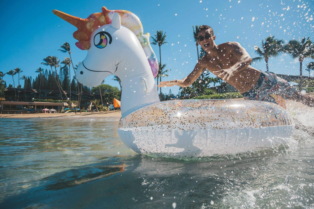 Repair patch included with the PoolCandy Gigantic Unicorn raft.