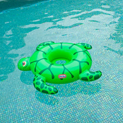 Poolcandy Little Tikes Timmy Turtle baby-seat on float shows secure leg holes for tiny riders