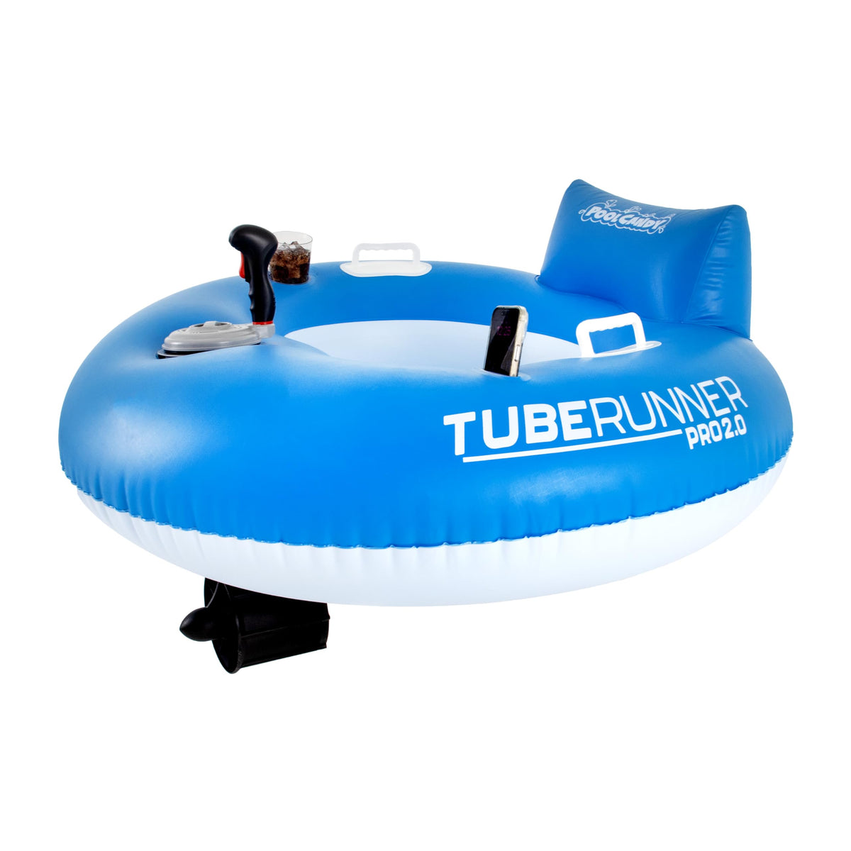 PoolCandy Tube Runner Pro 2.0 glides smoothly with a powerful motor for relaxed pool cruising