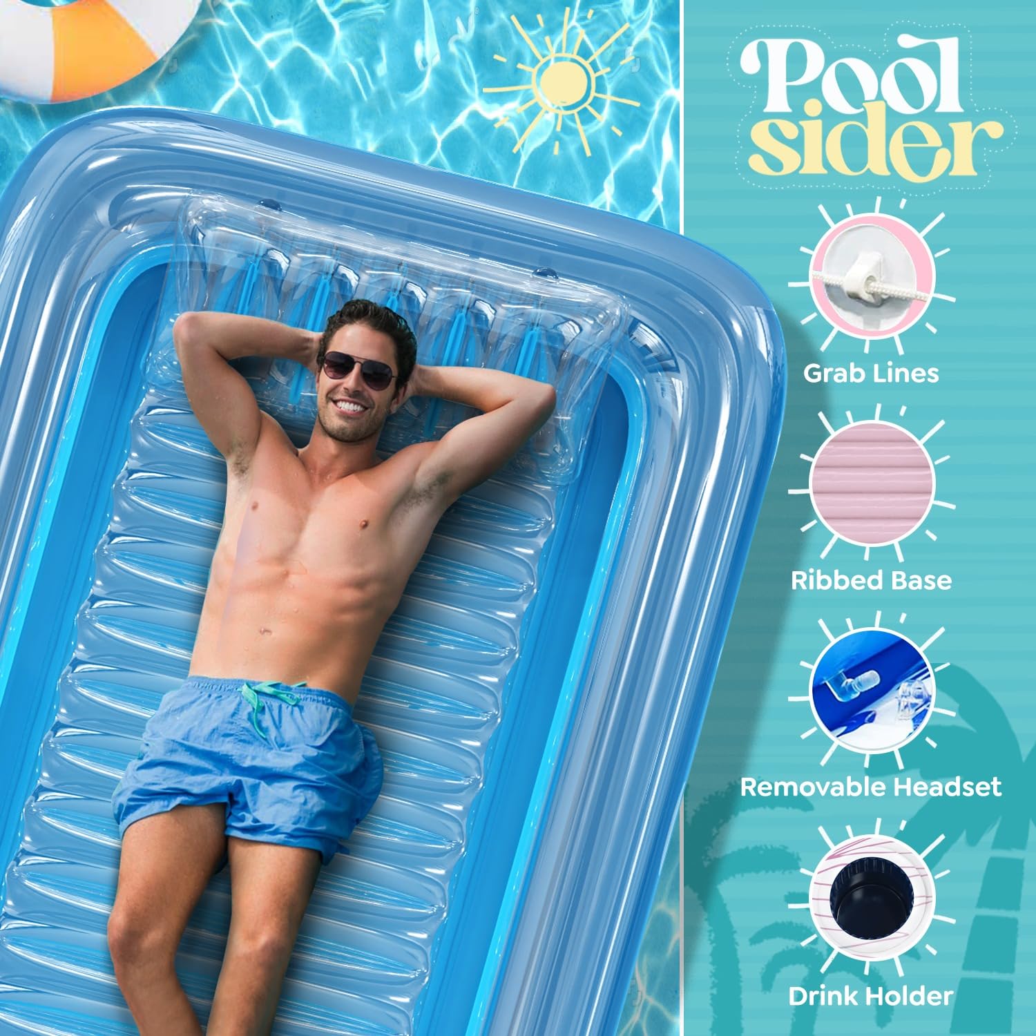 POOLSIDER fill-with-water feature creates a personal pool for backyard lounging.