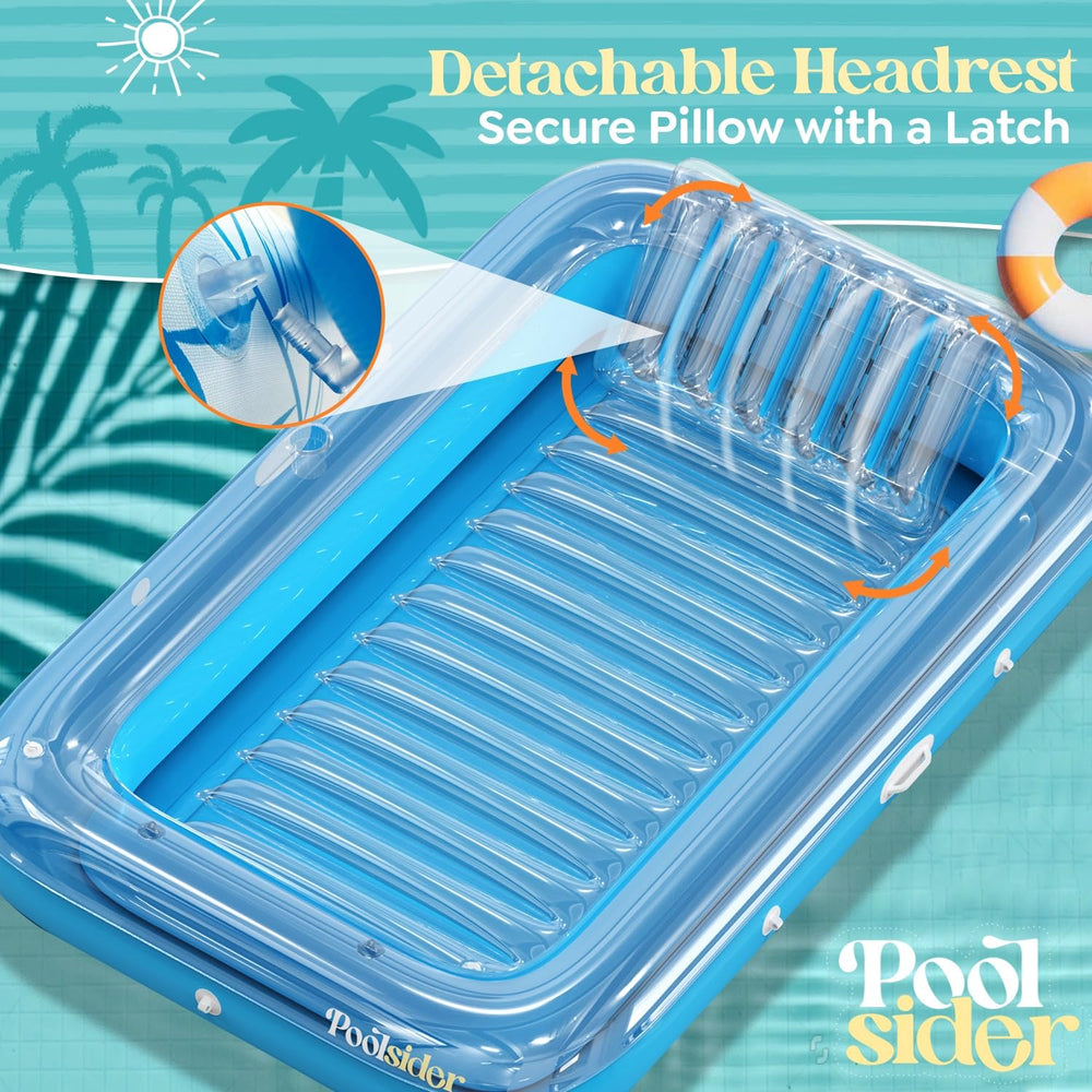 POOLSIDER pink inflatable tanning lounger ideal for pool parties.