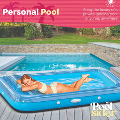 POOLSIDER tanning lounger with two cup holders for easy refreshment.