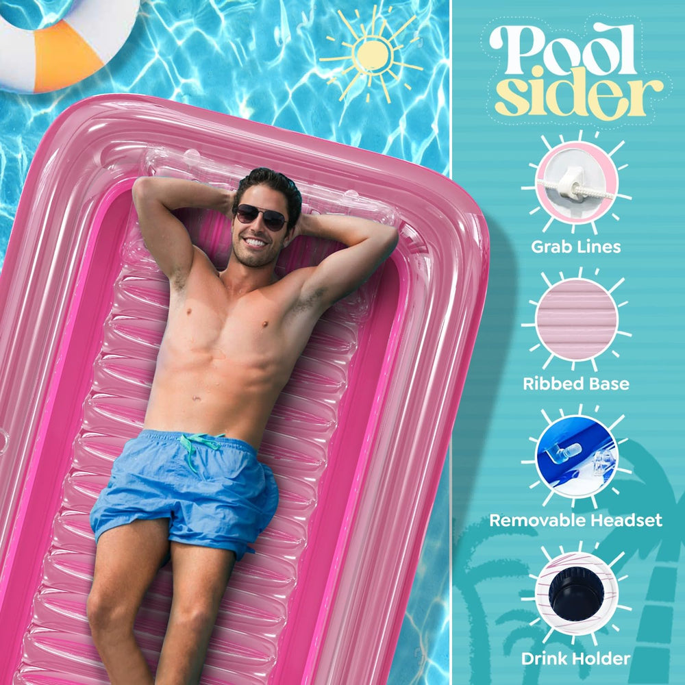 POOLSIDER two cup holders keep drinks within easy reach.