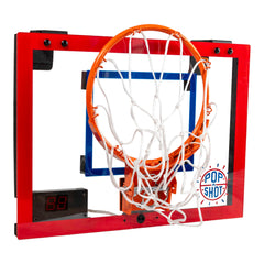 Pop-A-Shot Super Slam breakaway rim withstands intense dunk attempts in action.