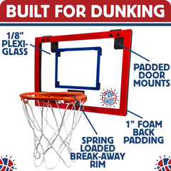 Pop-A-Shot Super Slam shatter-resistant backboard stands up to hard shots.