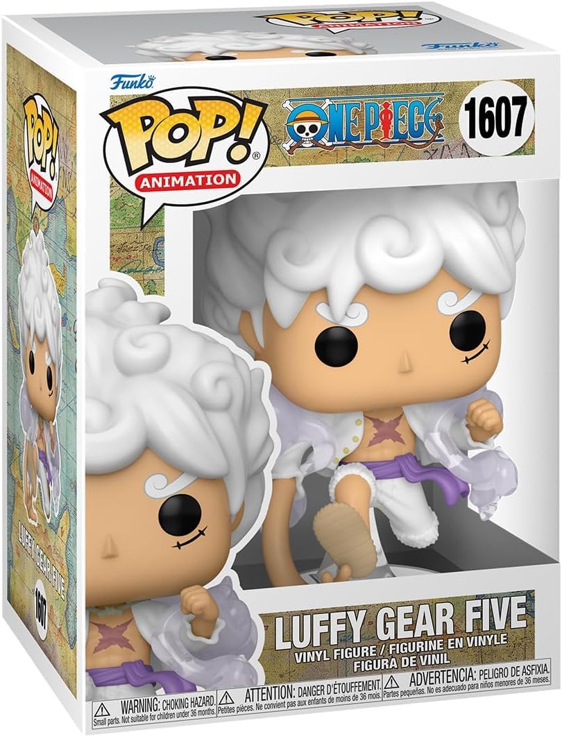 POP Anime Luffy Gear Five window box showcases the figure through protective packaging.