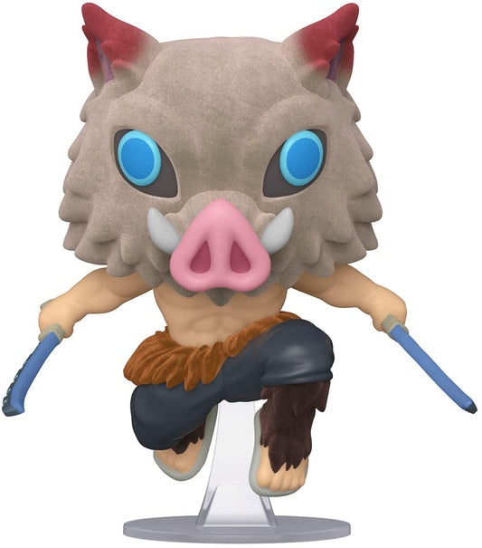 POP Funko Pop Demon Slayer Inosuke Exclusive (Flocked) side profile ideal for shelf display.