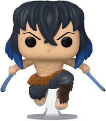 POP Funko Pop Demon Slayer Inosuke Exclusive (Flocked) flock texture close-up shows tactile finish.