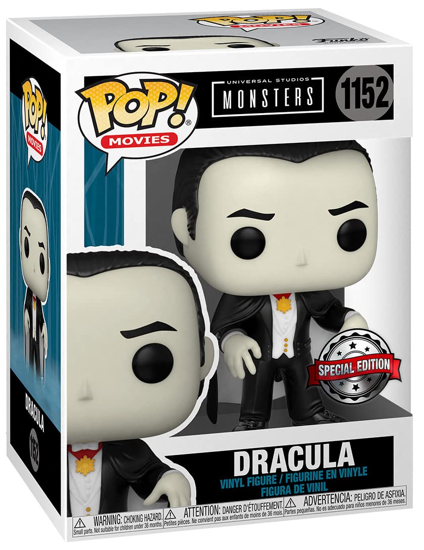POP Dracula 1931 exclusive figure in window-display packaging for easy showcasing.
