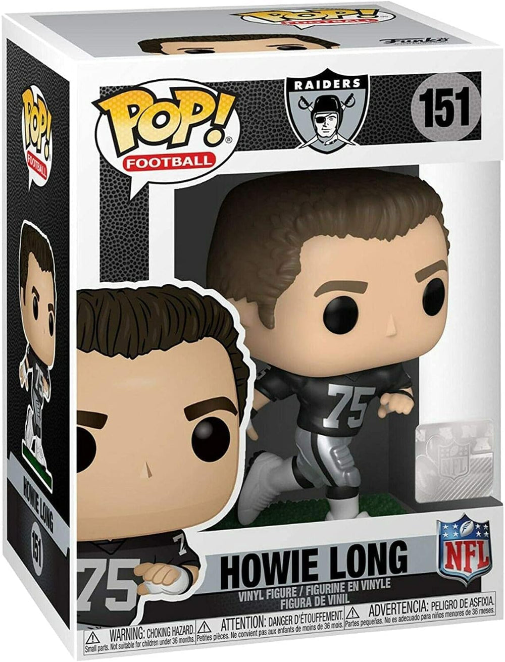 POP Howie Long figure stands 3.75 inches tall for desk display.