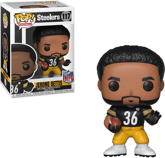 POP Jerome Bettis Funko vinyl, 3.75-inch figure for shelf display.