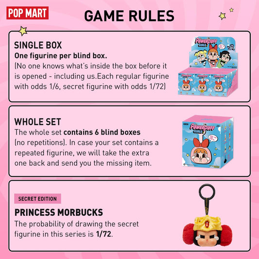 POP MART Crybaby Powerpuff plush detail image with vivid colors for desk decor.