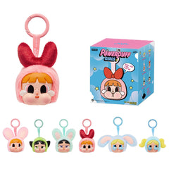 POP MART Crybaby Powerpuff plush keychain blind box image showcases the random collectible.