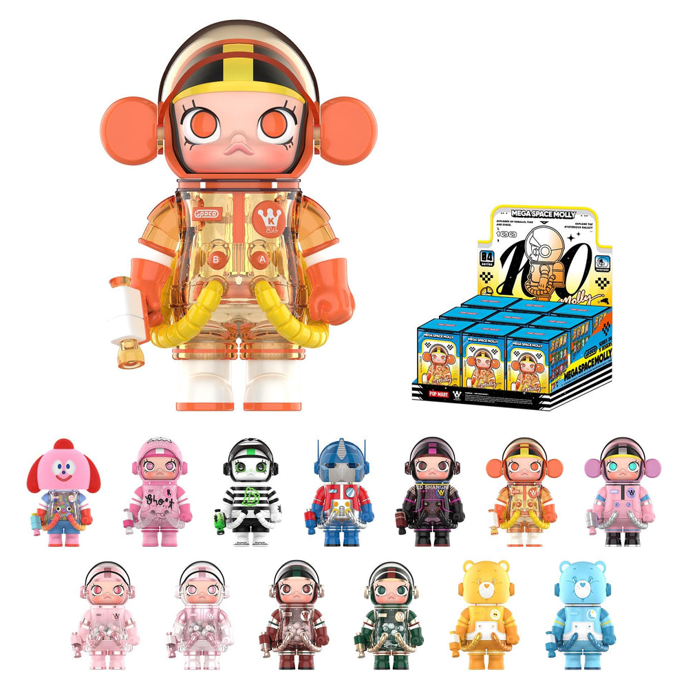 POP MART Mega Space Molly Series4 blind box front view hints at mystery collectible.