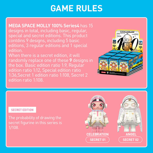 POP MART Mega Space Molly Series4 nine-design collection for display and gifting.