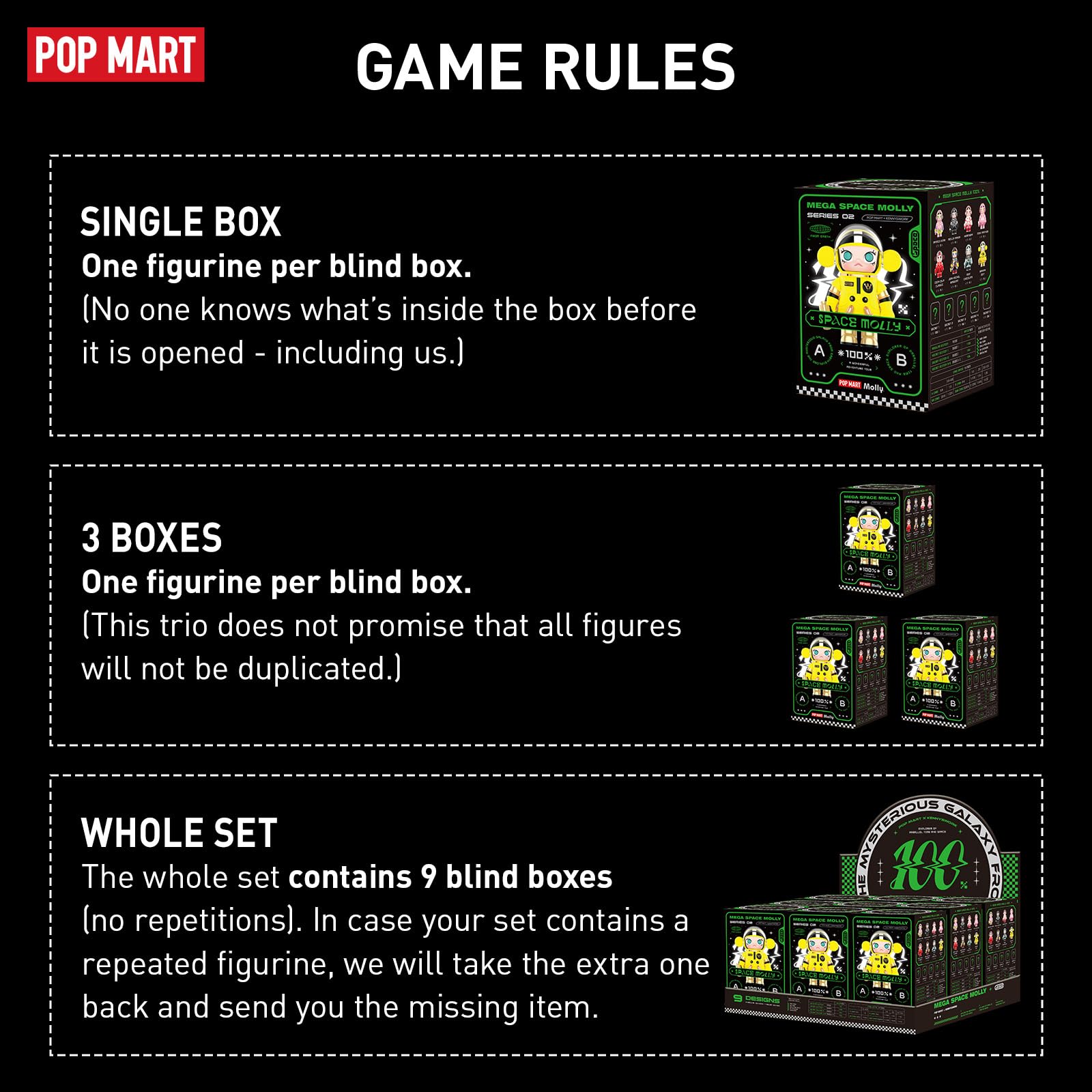 POP MART Mega Space Molly packaging and unboxing, mystery reveal experience for collectors.