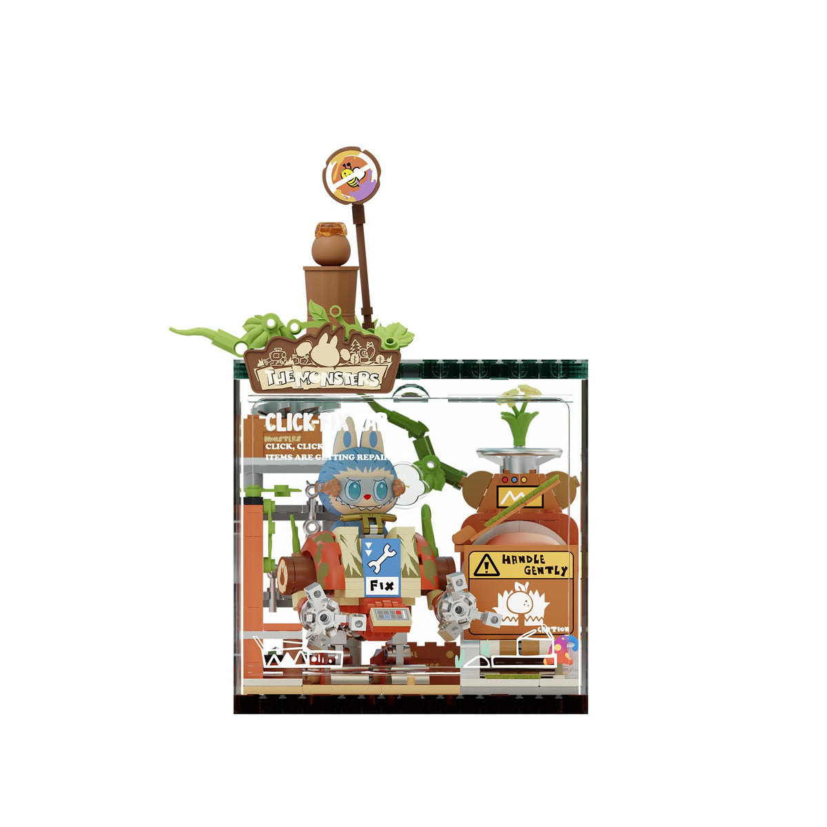 POP MART Monsters Forest Secret Base Blocks-Click-Fix Lab: vibrant building blocks for imaginative play