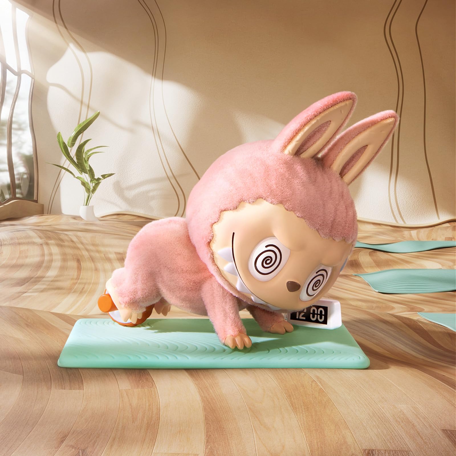 POP MART Monsters Lazy Yoga blind-box figure works with other POP MART sets.