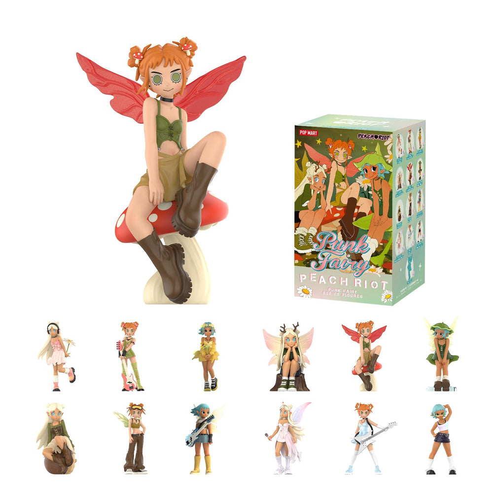 POP MART Peach Riot Punk Fairy figure front view, ideal for display and shelf appeal.