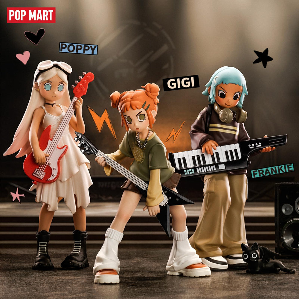 POP MART Peach Riot Rise Up display-ready collectible with vibrant colors.