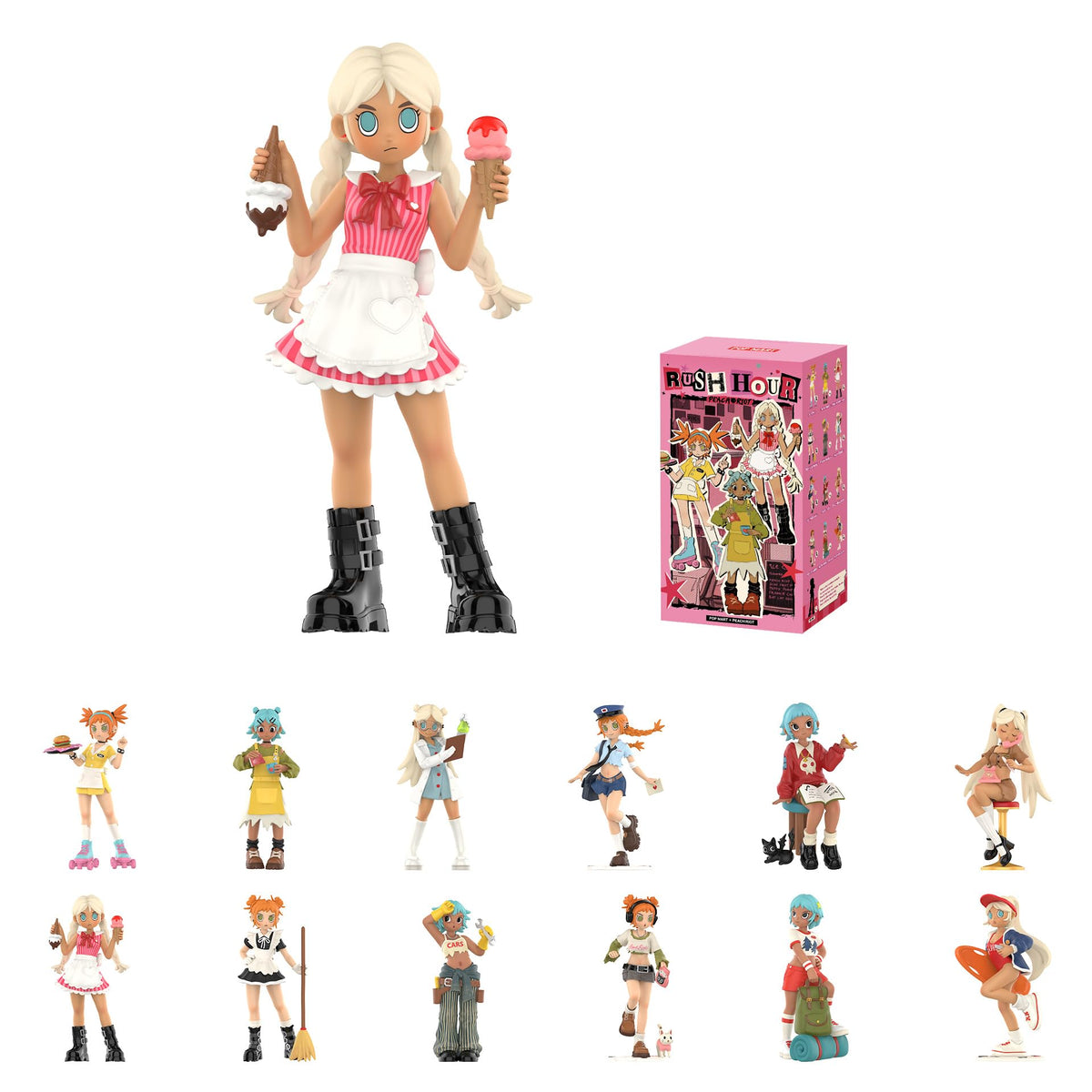 POP MART Peach Riot Rush Hour blind box figure for display and collection
