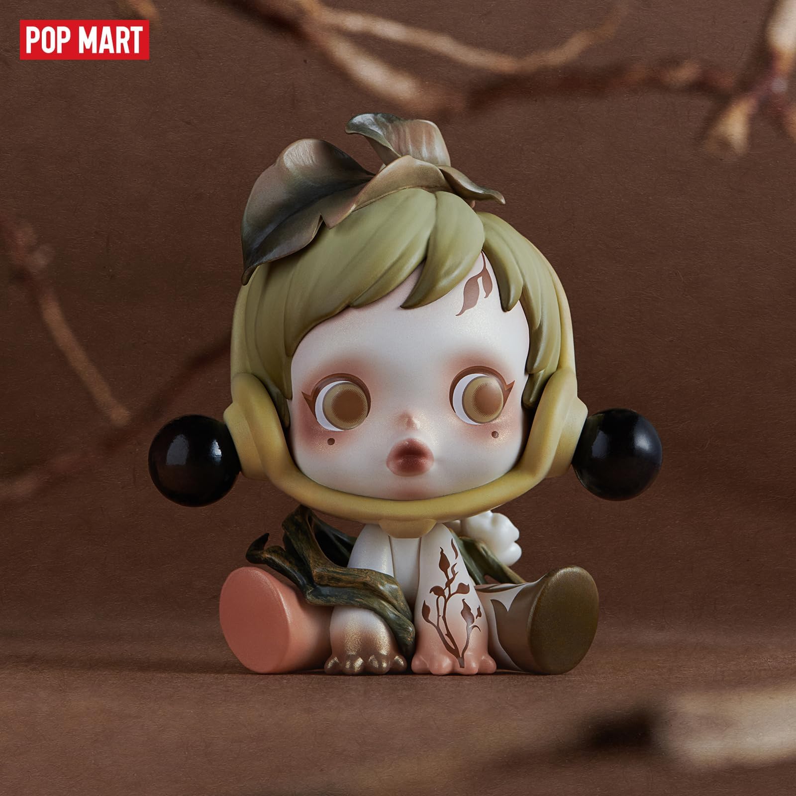 POP MART Skullpanda Ink Plum Blossom figure adds vibrant color to home decor.