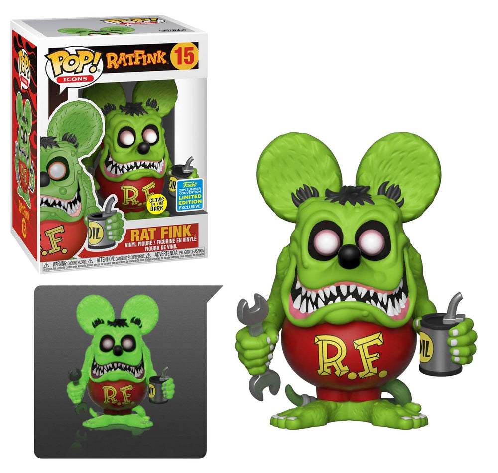 POP Rat Fink glow-in-the-dark details highlight bold colors.