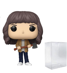 POP Joyce Byers with Axe figure on display shelf for collectors