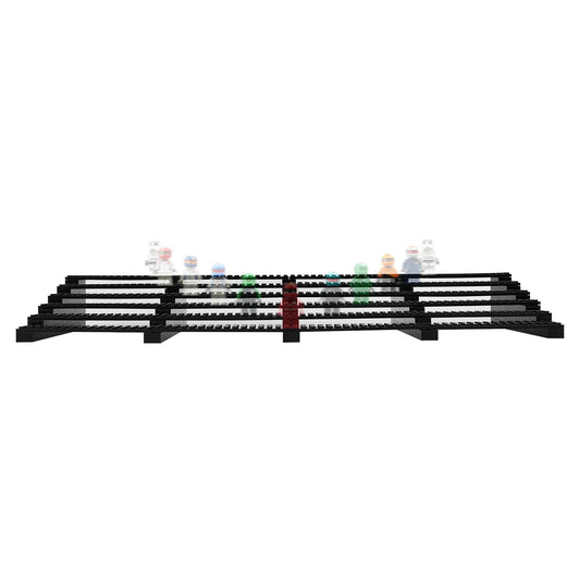 Popbricks 4-in-1 display stand showcases up to 100 minifigures for organized display.