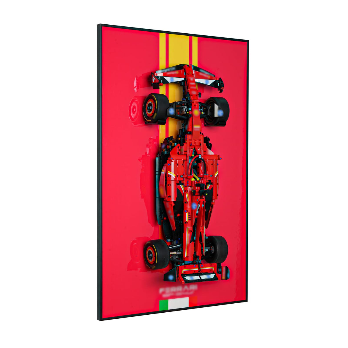 popbricks display board for Technic Ferrari 42207 wall art in a modern room