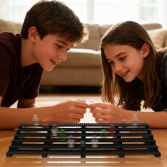 Popbricks durable matte ABS construction adds modern style to shelves.