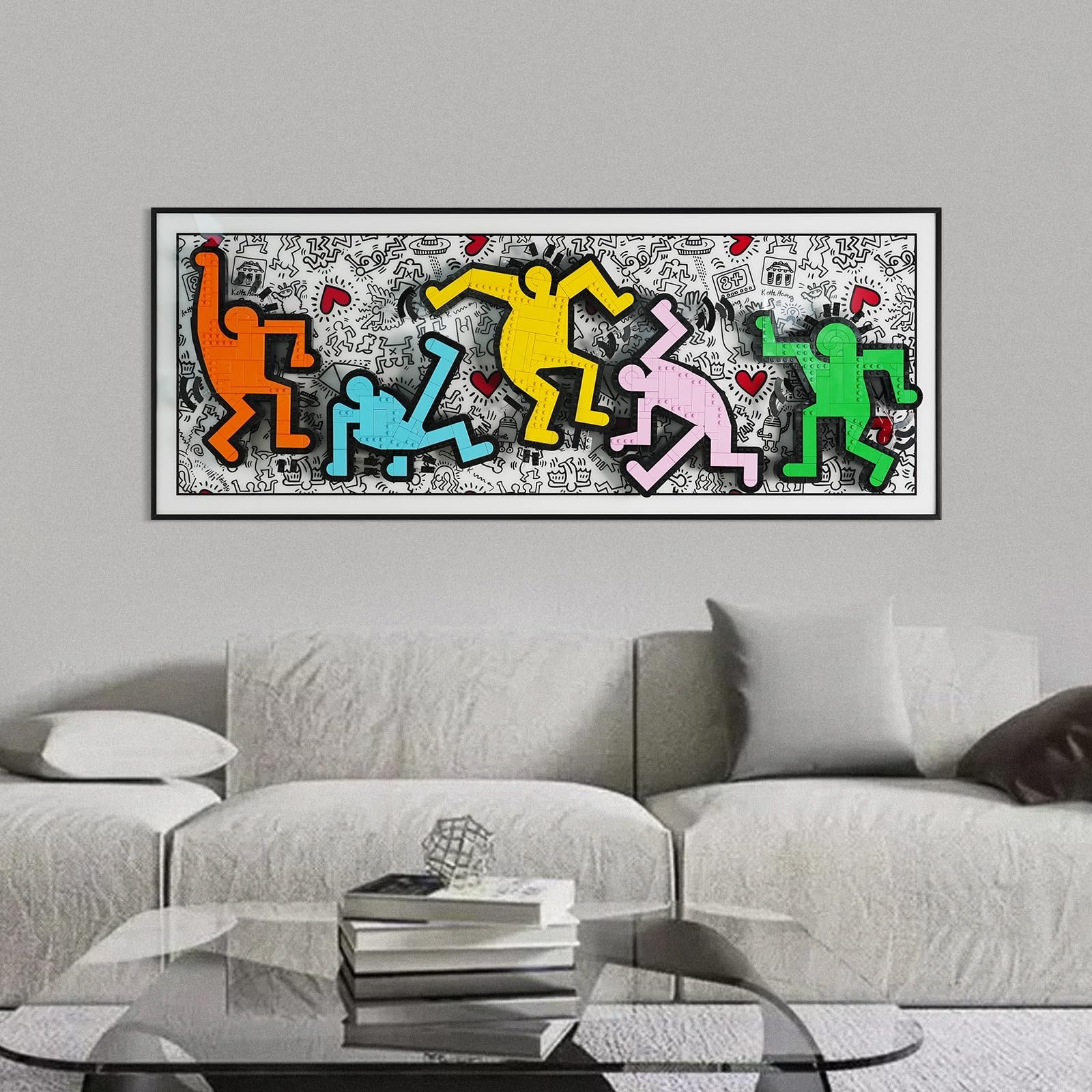 Popbricks horizontal frame supports the long 31216 display layout.