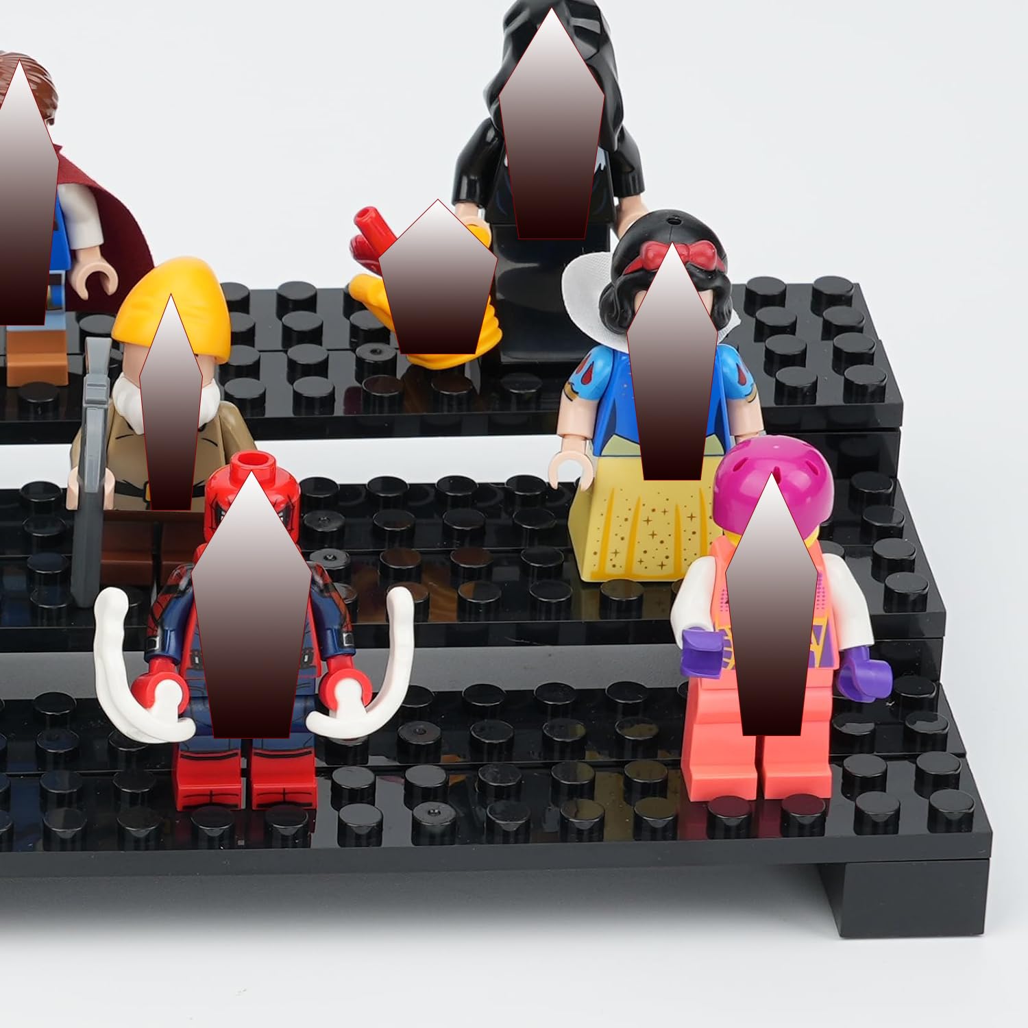 Popbricks portable display stand ideal for travel and shelf-saving transport.
