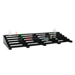 Popbricks stackable minifigure rack fits compact spaces for flexible layouts.