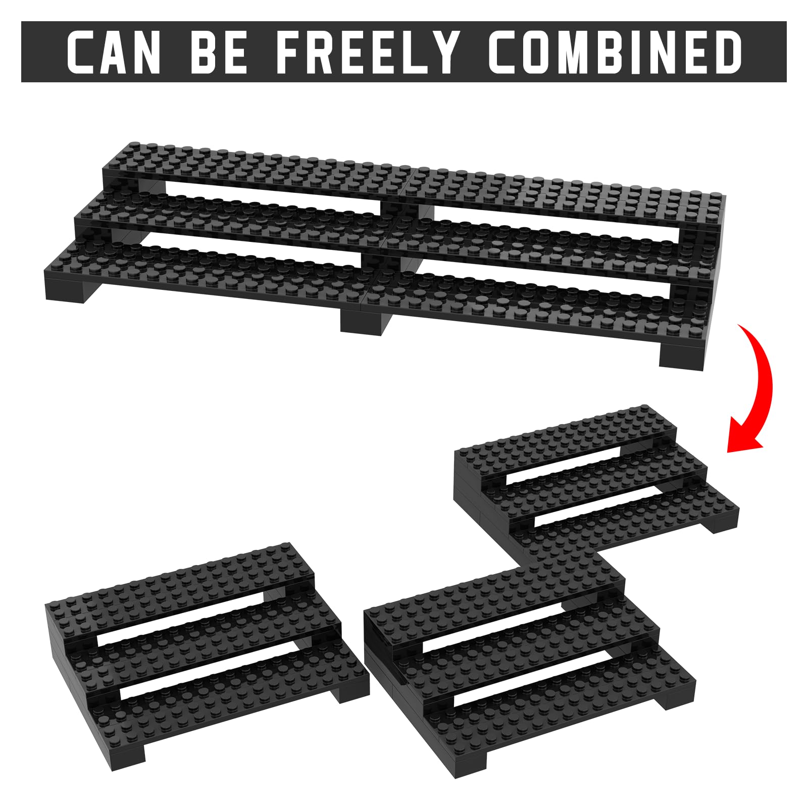Popbricks display case holds up to 66 figures for a neat shelf showcase.
