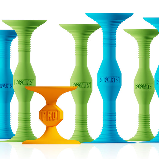 Popdarts Pro Pack blue and green setup for indoor and outdoor play