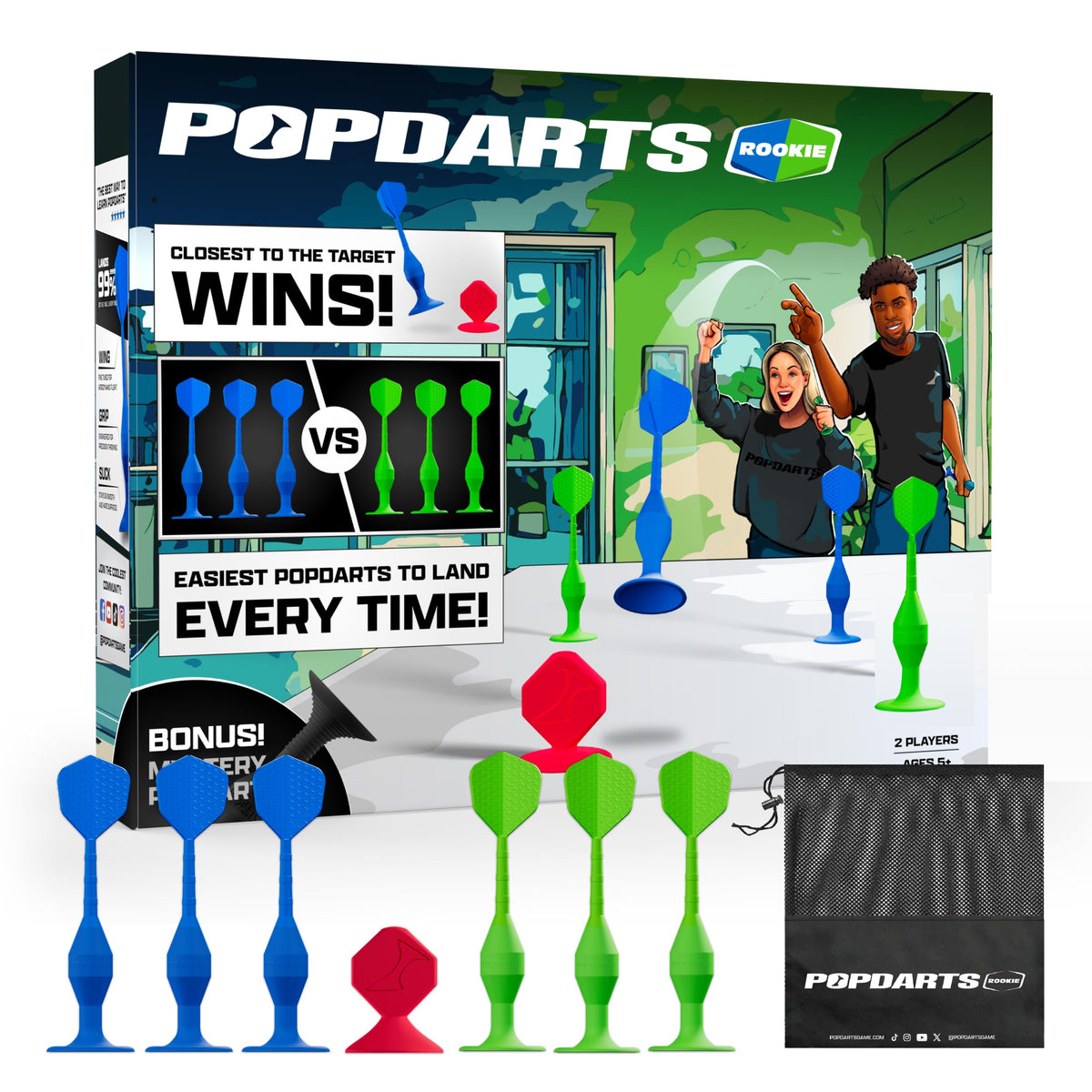 Popdarts Rookie Pack box front ready for family game night