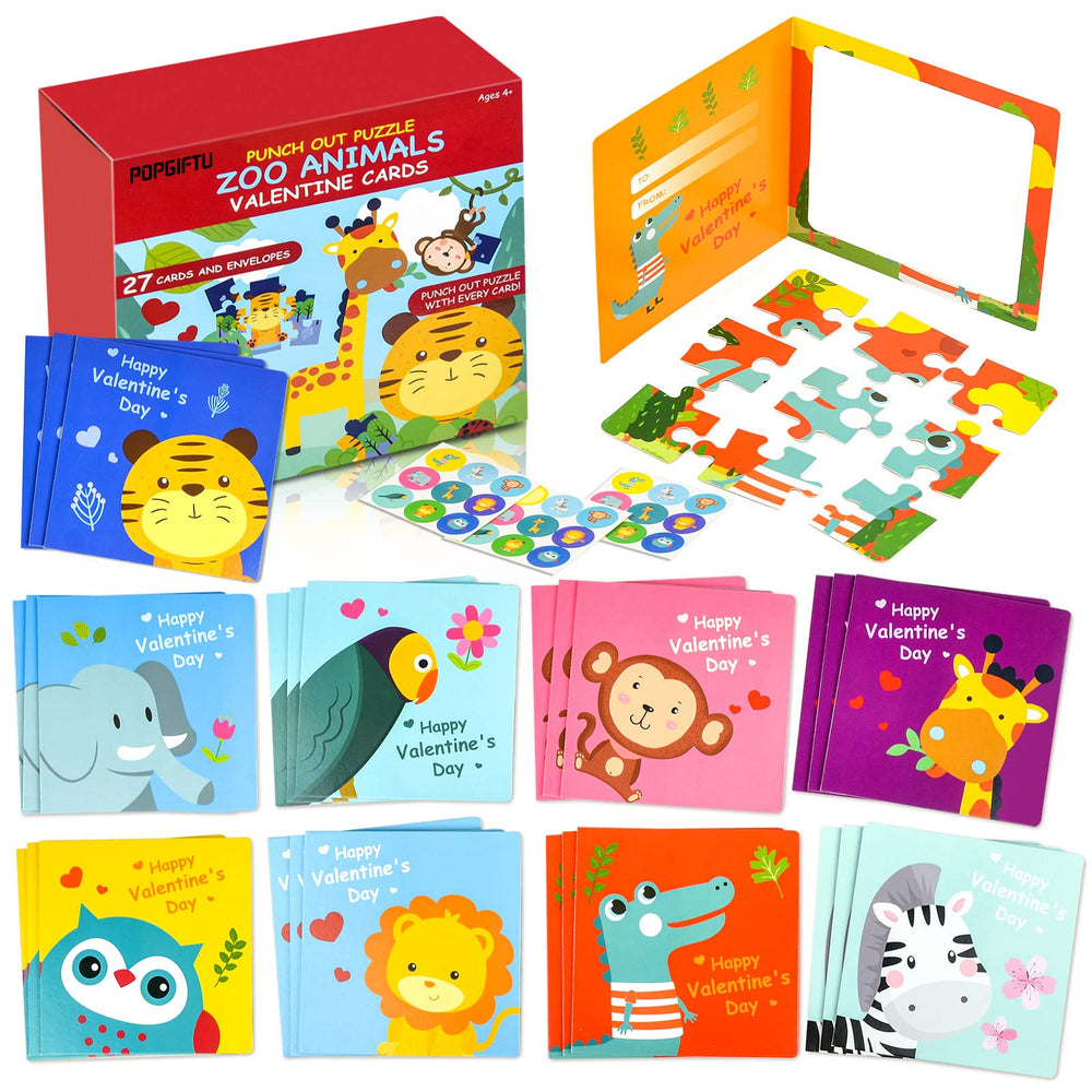POPGIFTU Monkey puzzle card for classroom Valentine exchange; promotes fine motor activity.