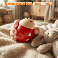Natural wood and non-toxic finish on POPLAY egg shakers.