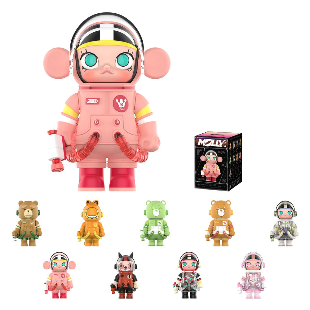 POP MART Mega Space Molly figure on display shelf for playful decor
