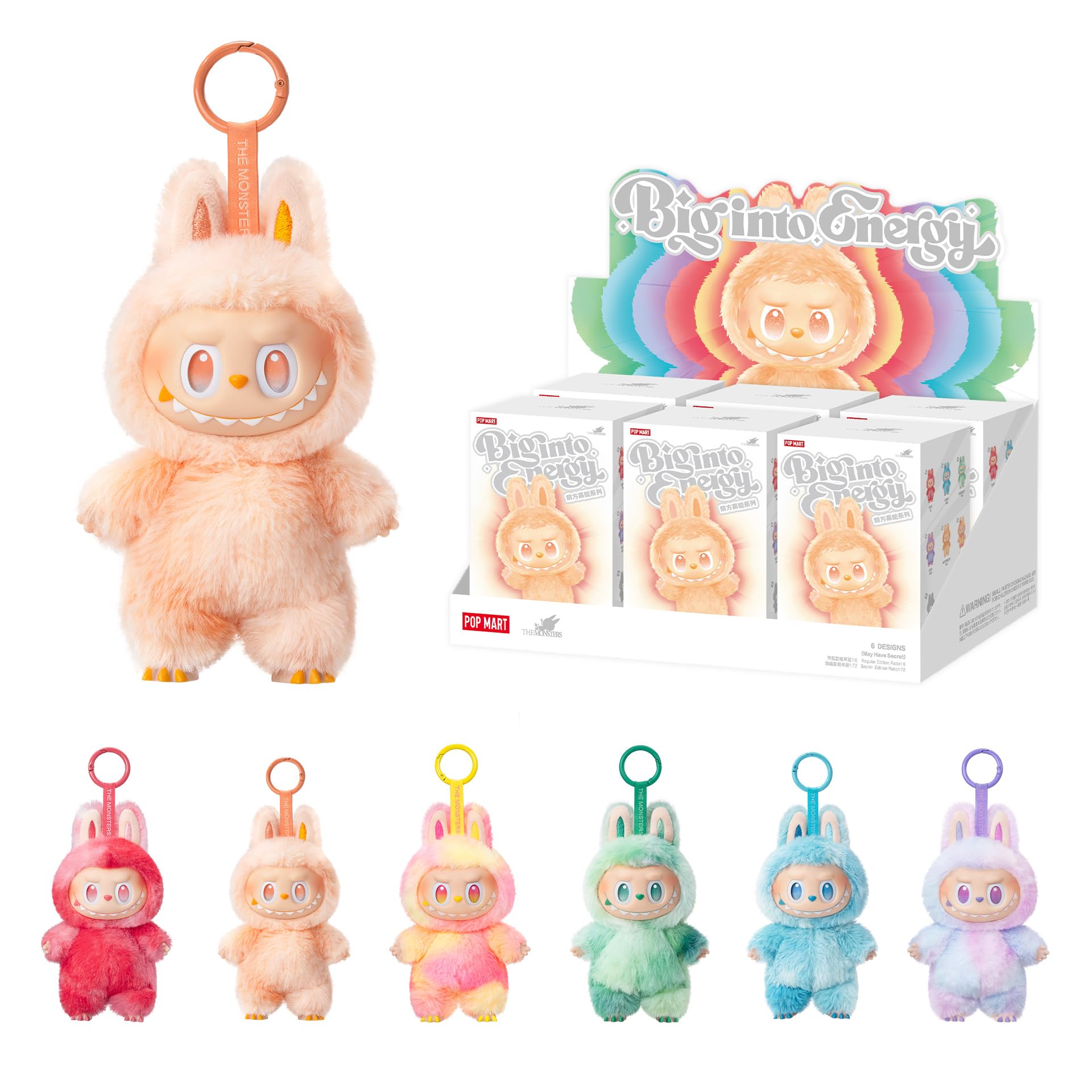 POP MART The Monsters Big into Energy vinyl face plush for display and gifting.
