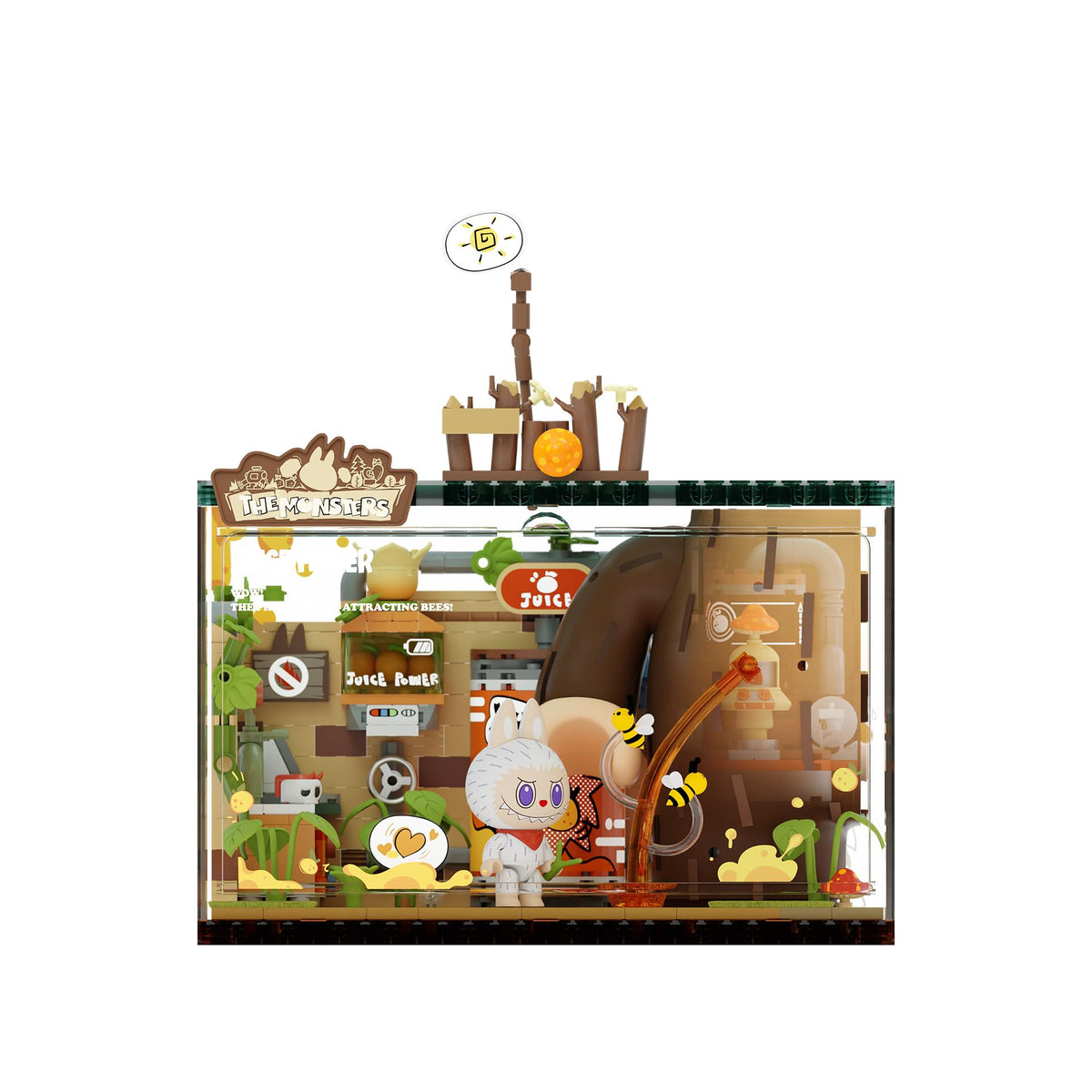 POP MART Monsters Forest Secret Base Juice Maker set shows colorful blocks for imaginative play.