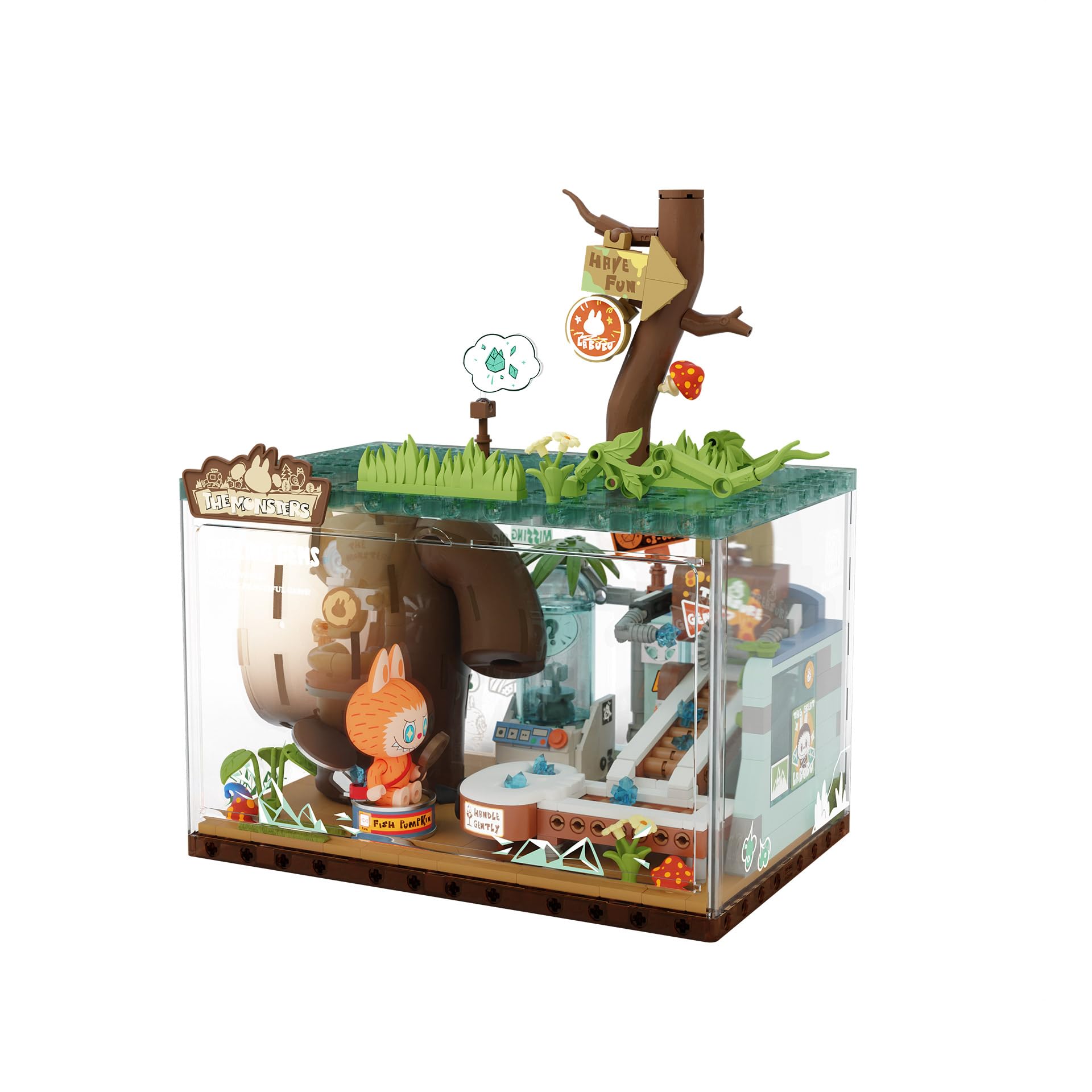 POP MART Monsters Forest Secret Base Labubu building toy set pieces support imaginative construction