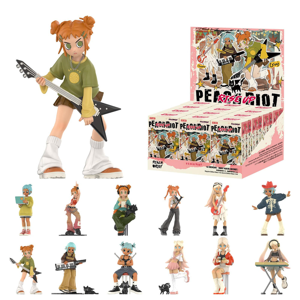 POP MART Peach Riot Rise Up box with mystery figure for collectors.