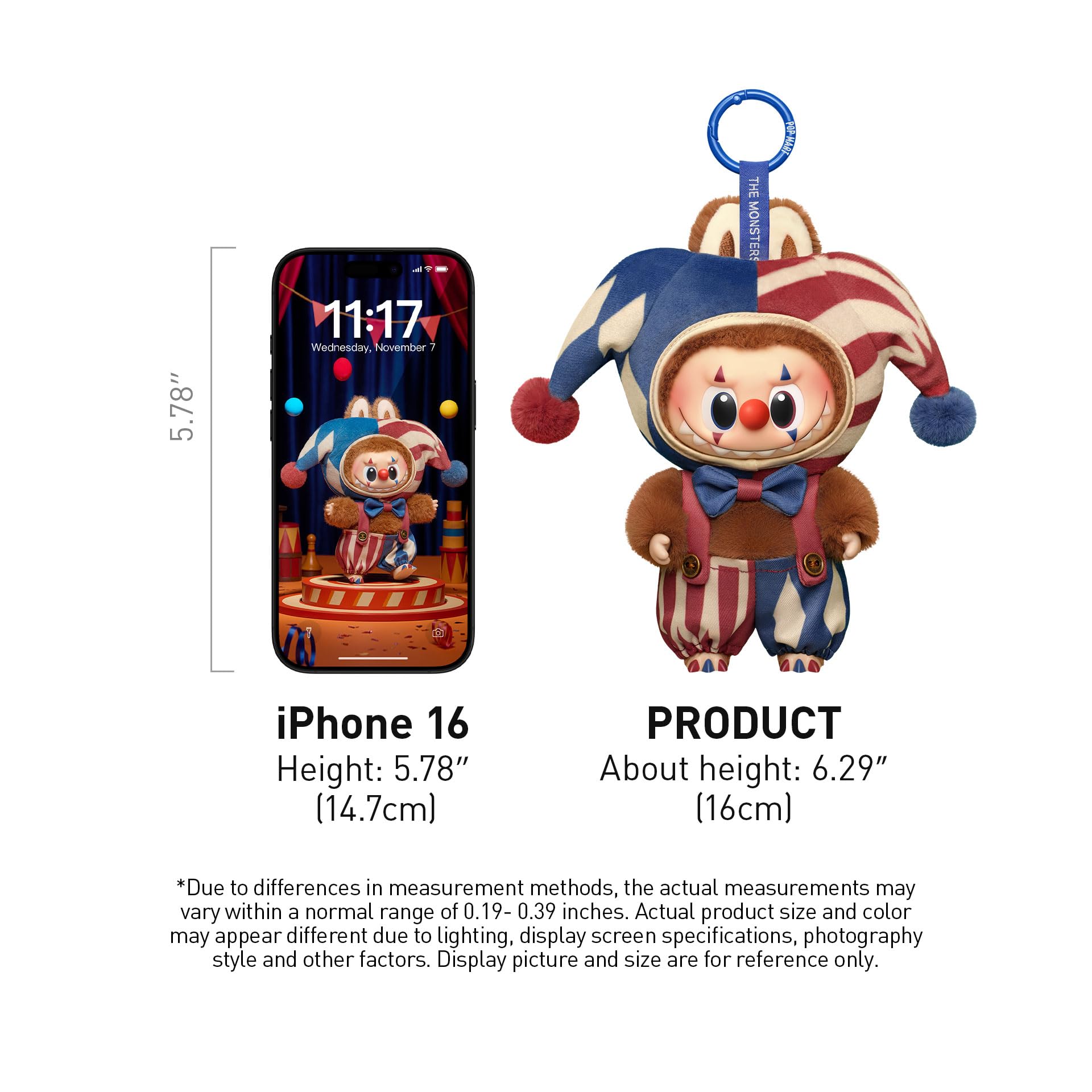 POP MART Why So Serious plush pendant, a charming gift for birthdays.
