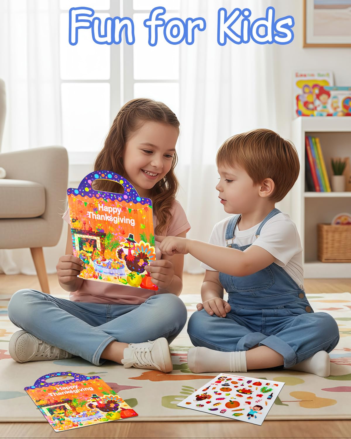 Popokeegoo sticker book with handle and storage for easy travel organization